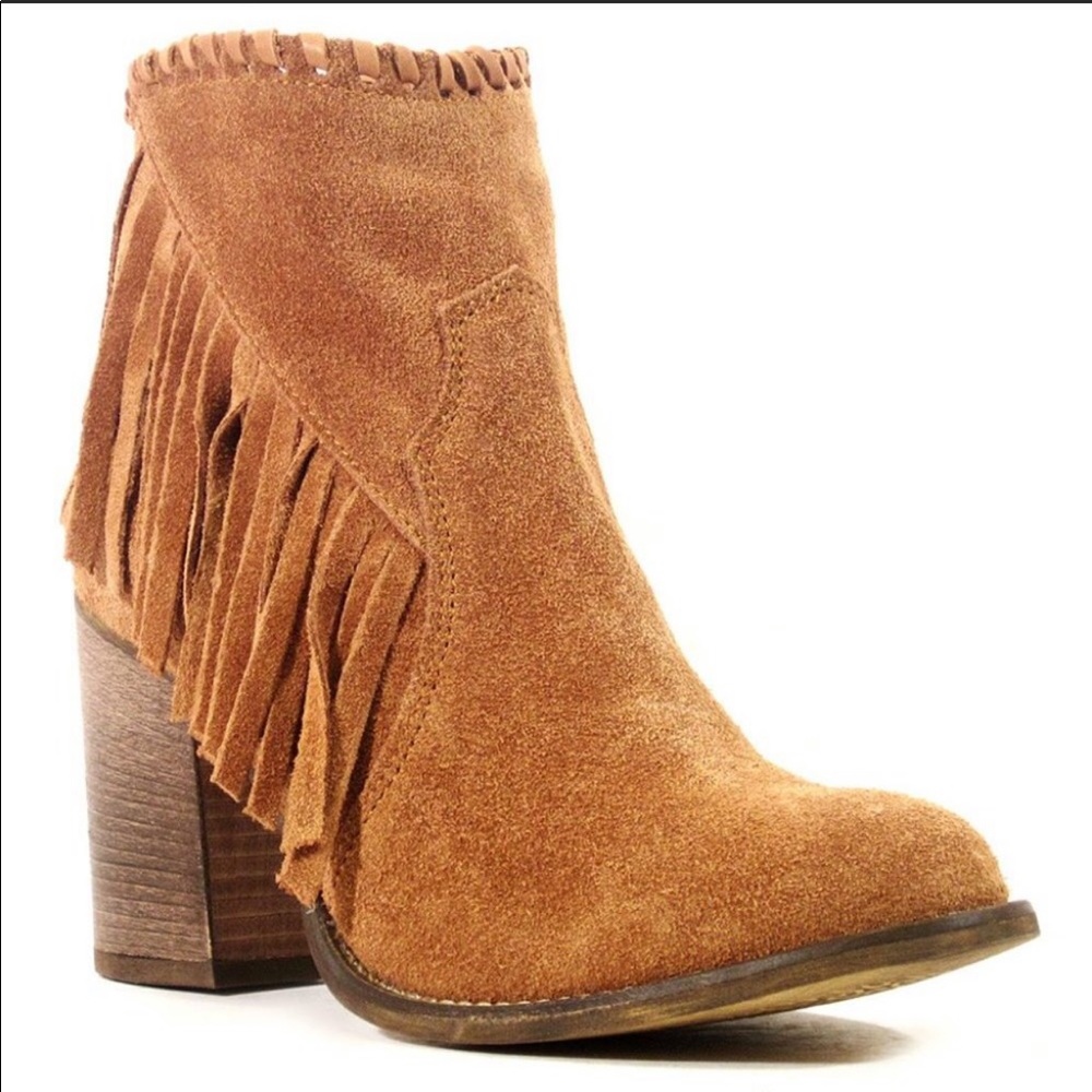 Chelsea Crew 🌼 Suede Fringe Booties Size 7 - Picture 5 of 12